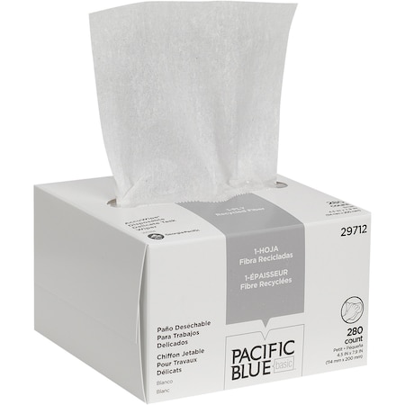AccuWipe Recycled Disposable Delicate Task Wipers, White, Fiber, Precision Part; Instrument; Lens